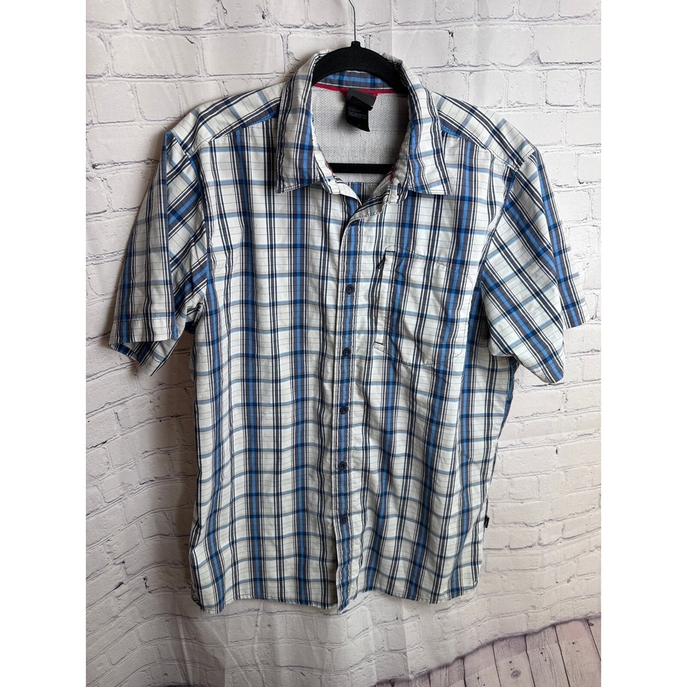 The North Face Plaid Button Up Short Sleeve Shirt Outdoor Casual Large